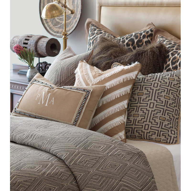 Naya Beige Cotton Blend Eclectic Duvet Cover Set, Queen Duvet Cover