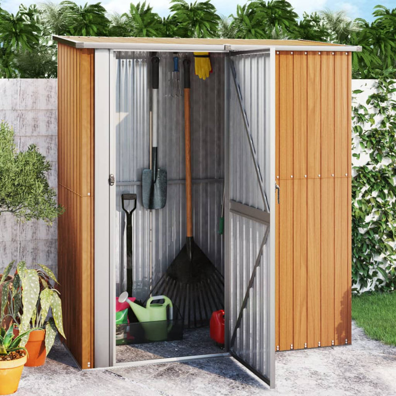 180.5 cm x 97 cm Amarius plastic tool shed, Brown