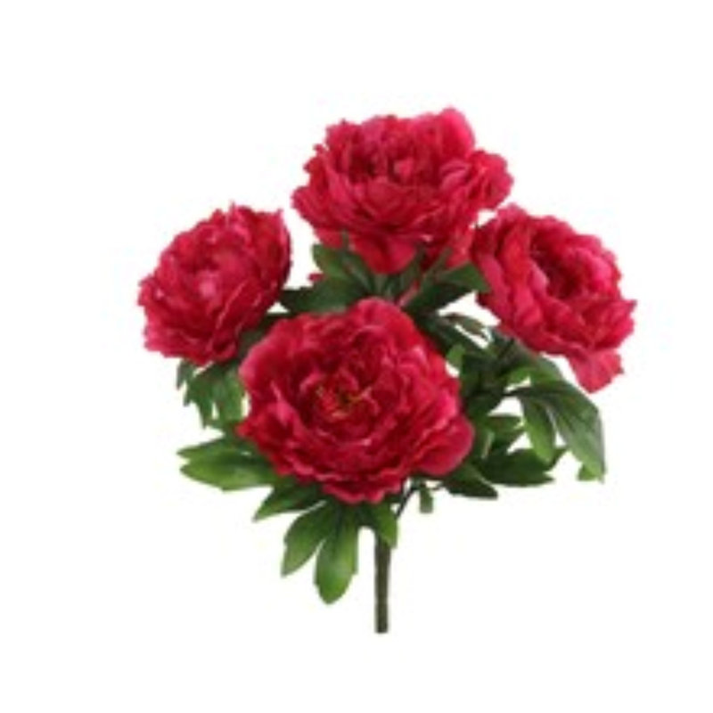 Beauté pivoine avec 5 fleurs en soie 20 po - 2025 Collection printemps