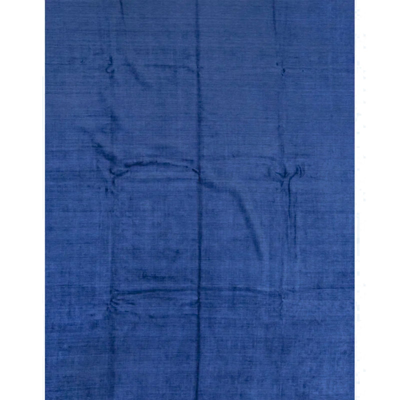 Tapis bleu noué à la main de haute qualité, Rectangle 6 pi x 9 pi