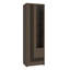 Modern Art Deco Style Shelf, 2 Drawers, 3 Light Up Shelves, Engineered Wood, Routed Grooves, Dark Oak Decor, 91.5 cm W x 198.3 cm H x 41.6 cm D