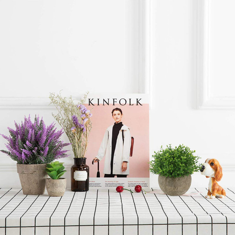 4 pièces de mini plantes artificielles en plastique