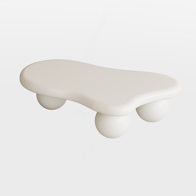 47 Inch Cloud Shaped Coffee Table with 3 Ball Legs