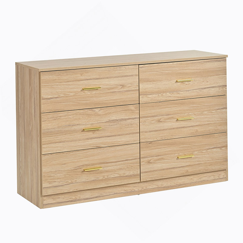 Commode 6 tiroirs Modern Modern, Naturel