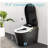 Smart Toilet With Bidet, Auto Flush, Open/Close, Heated Seat, Warm Water And Dry, Foam - Black, Contemporary Appearance, Porcelain Material, 17.5 Inches Comfortable Height, Siphonic Jet Technology-129485588