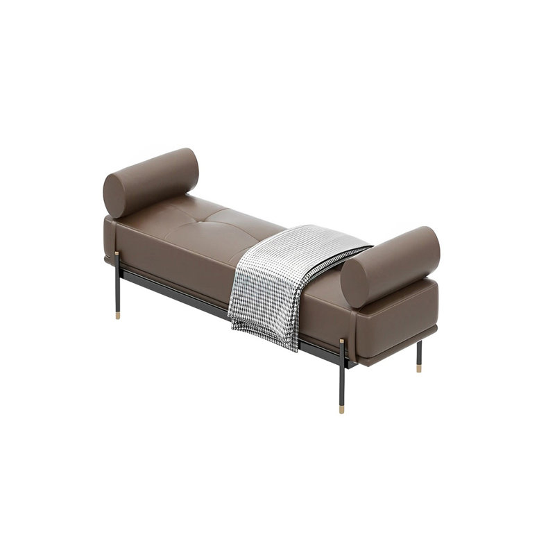 Banc rembourré en similicuir Hufsa, H 17,71 po x l 39,37 po x P 17,71 po