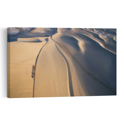 " Camel Caravan Desert Dunes Abstract Contemporary Landscape Nature Wall Art Print " Print