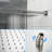 Wall Mounted Shower In Brushed Nickel 12 Inch Square - Adjustable Slide Bar, -Balanced Valve & Handheld Constituent System Ingredient