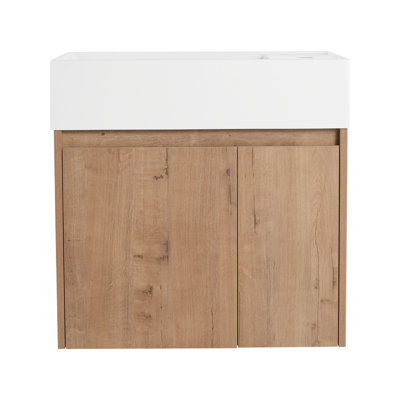 Armoire de salle de bain 24 po avec lavabo, portes à fermeture douce, fixation flottante, pour petite salle de bain