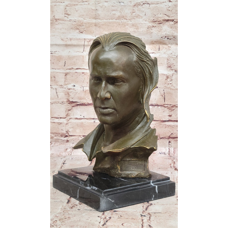 Sculpture buste en bronze de Nicolas Cage par Mavchi - Édition limitée et numérotée