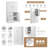 Tall and Wide 3-Drawer Storage Cabinet with 3 Doors, White MDF Bathroom/Office Organizer with Adjustable Shelves & Anti-Tipping Device