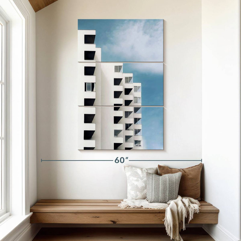 Lilie White Modern City Buildings, 50" H x 32" W