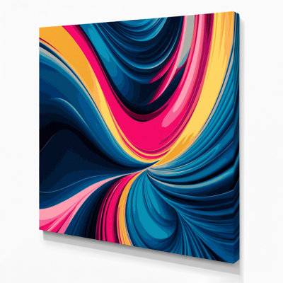 «Gradient Abstract 22», art mural sur toile bleue