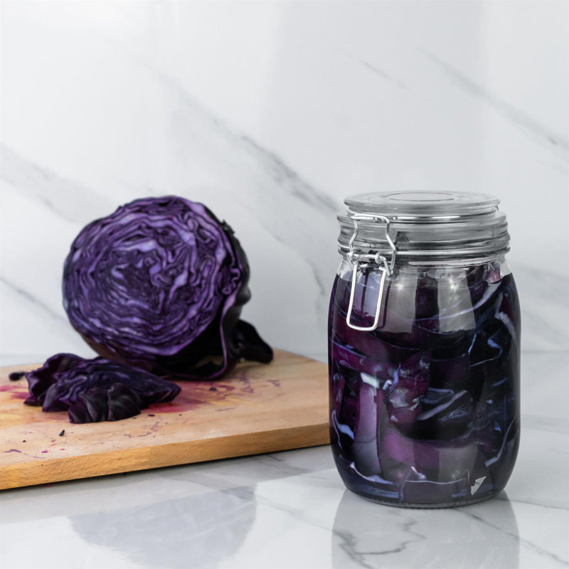 Argon Tableware - Glass Storage Jars with Labels, Clear