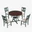 Ensemble 5 pièces de table de salle à manger ronde et chaises