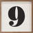 Square Classic Number Nine White