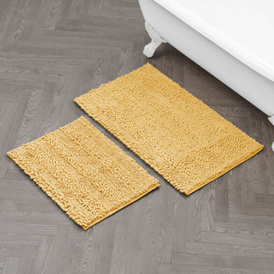 Laura Ashley Astor Chenille 2 Pieces Non-Slip Bath Mat