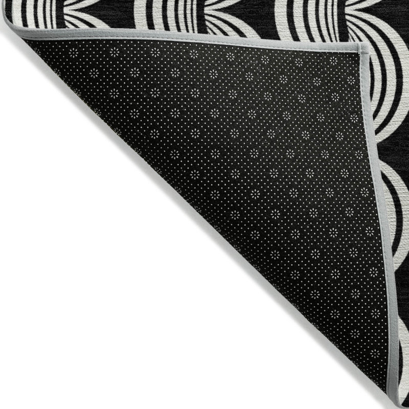 Tapis noir lavable intérieur / extérieur 8 pi x 10 pi Ogee