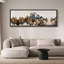 «Western Wood Effect Landscape Geometric Mountain Landscape», incrustation en bois sur toile-98041965-111375502