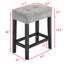 Ensemble de table de bar 152 cm (60 po), ensemble de salle à manger industriel 4 pièces avec 3 tabourets rembourrés, table de petit-déjeuner de style pub avec pieds en bois massif pour salon, cuisine et salle de jeux-1202827083