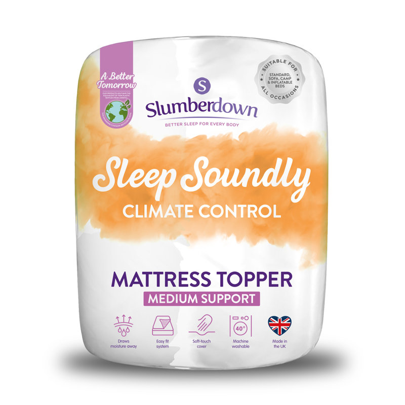 Slumberdown Sleep Soundly Climate Control 3cm Medium Support Mattress Topper, Single (3')