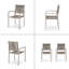 Chaise de salle à manger d'extérieur moderne en aluminium avec siège en corde (ensemble de 2)
