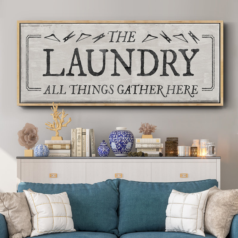 Laundry Gathers- Framed Canvas