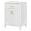 Meuble-lavabo autoportant de 48 pouces avec deux lavabos en céramique, charnières à fermeture en douceur et tablette réglable pour des solutions de rangement intelligentes Fabrication en bois massif double, panneaux, portes durables-529734594