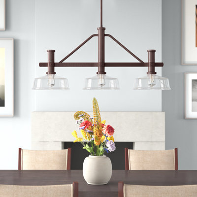 Moesha 3 - Light Satin Copper Bronze Kitchen Island Pendant