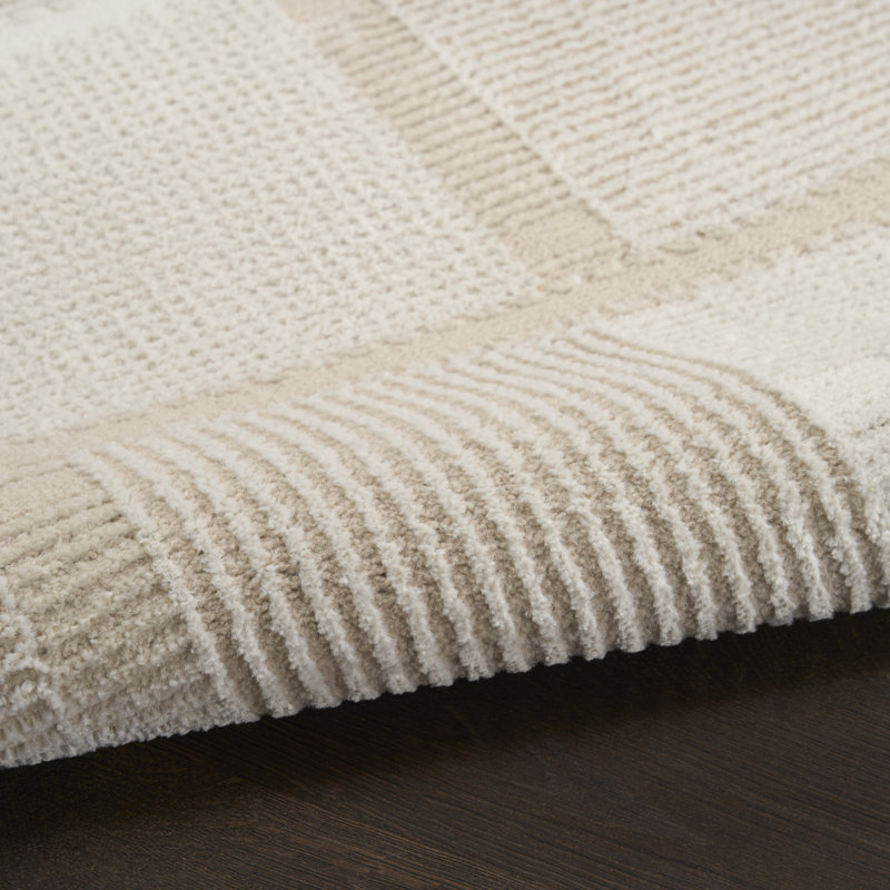 Tapis taupe moderne ivoire Ebern Designs Reimann, Rectangle 4pi x 6 pi