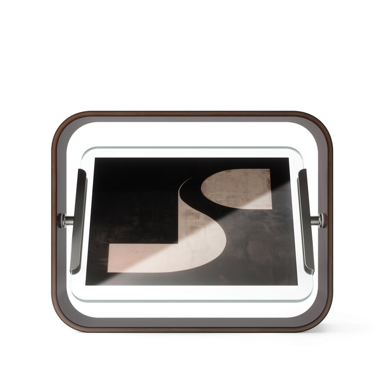 Aged Walnut 360-Degree Rotating Double-Sided Tabletop Frame