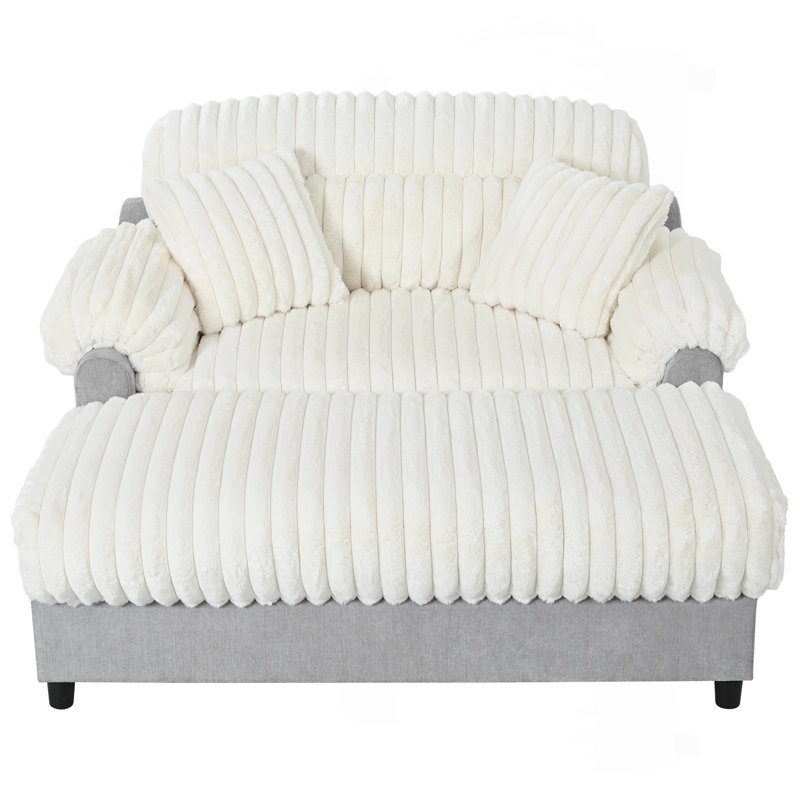 Canapé-lit moderne avec méridienne 65,25 po Cloud, Beige