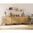 94.5" Modern Reeded 4-Door Sideboard With Charging, 4-In-1 Wooden Credenza Storage Cabinet For Kitchen, Dining Room-915409568
