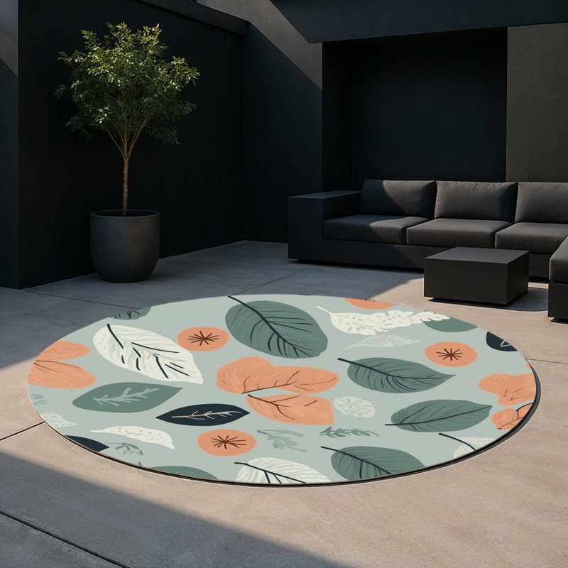 Tapis intérieur et extérieur Azure Breeze, Rond 5 pi