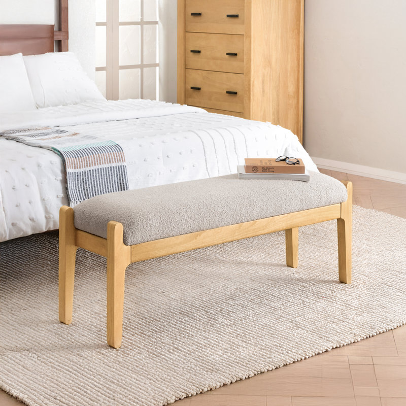 Doucet 48" Wide Solid Wood Upholstered Bench