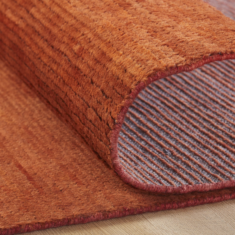 Axim Sunset Ember Hand-Knotted Wool Area Rug, Rectangle 8' x 10'