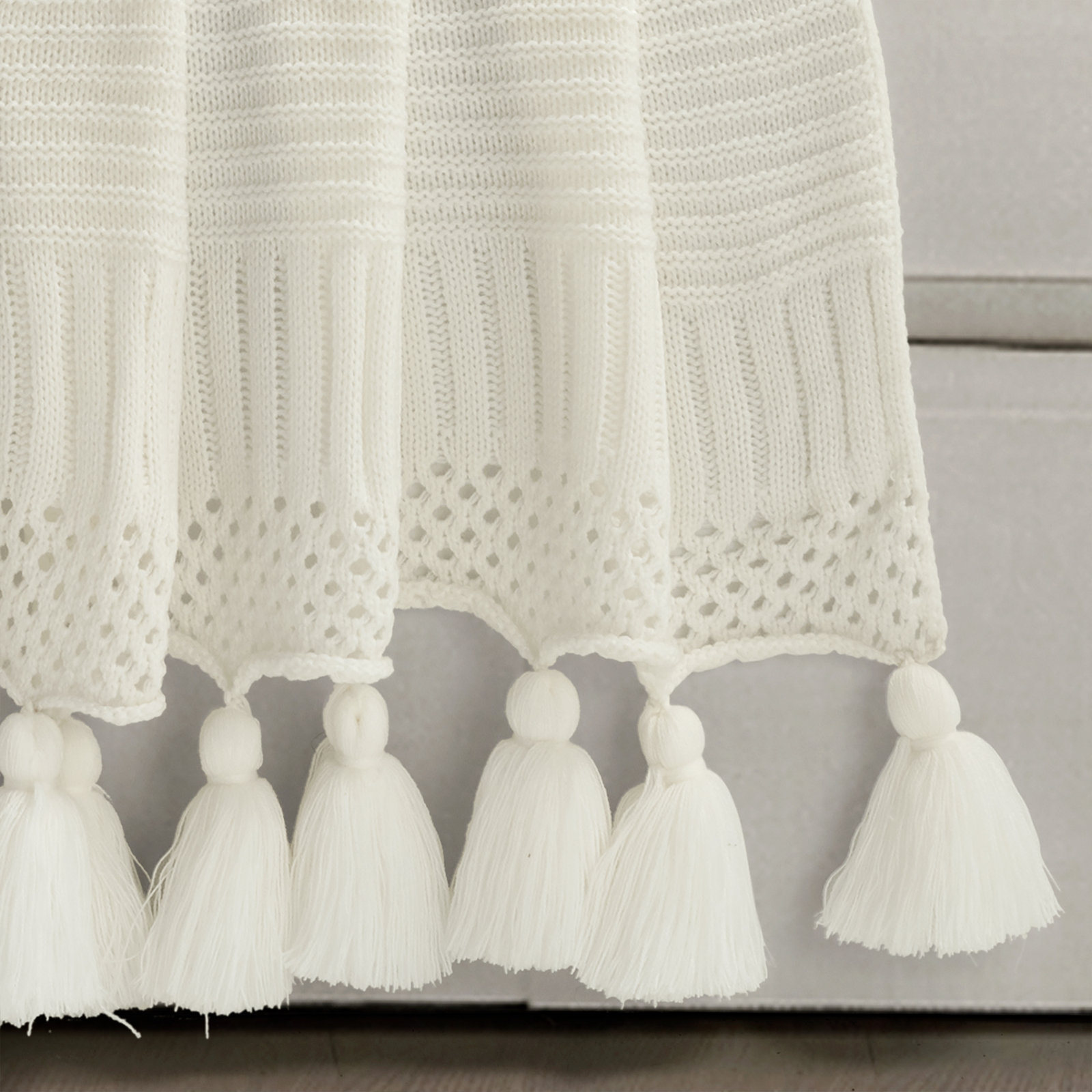 Shafira Knit Throw Blanket, Ivory