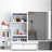 Vanity Desk With Adjustable Lights Mirror - 4 Shelf, White Contemporary And 4 Drawer Chest,