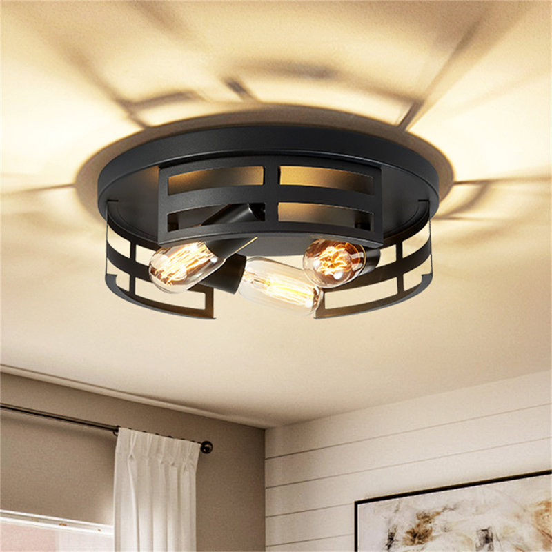 Plafonnier encastré noir 3 lumières 13 po 13 po