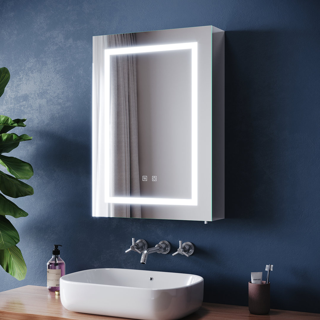 50mm W 70mm H Medicine Cabinet Mirror 3 Adjustable