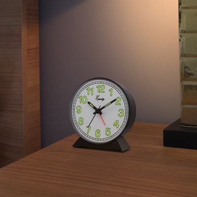 Quartz movement / Crystal Tabletop Clock in Black with Alarm