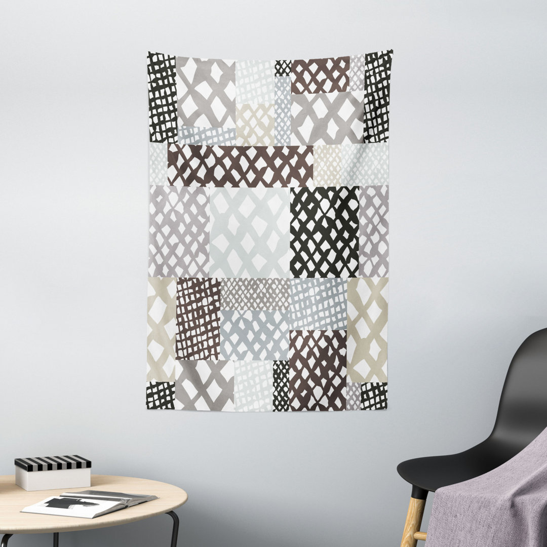 Tapisserie Mixed Patchwork Trippy Abstrakt mit formlosen Linien