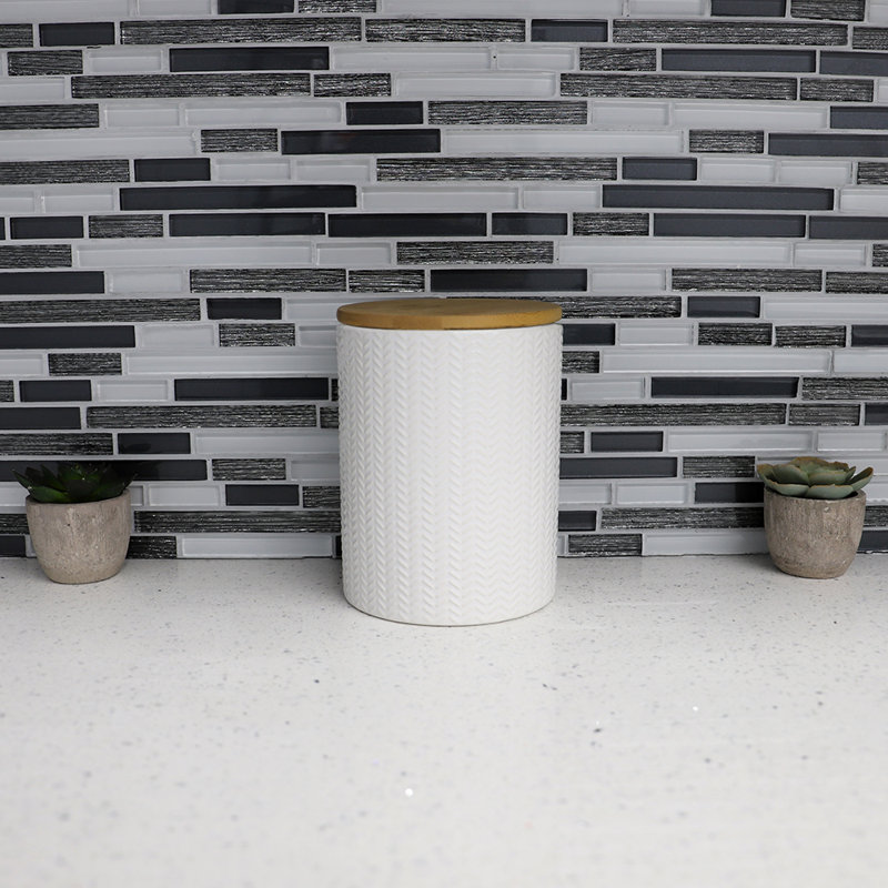 Pot de cuisine Wave, H 6,5 po x l 5 po x P 5 po, Blanc / brun