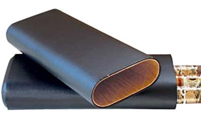 Black Telescoping 3-Finger Cigar Case
