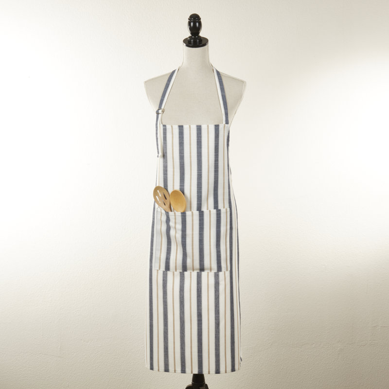 Modern Striped Apron, Blue/Gray