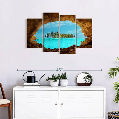 «Secret Island» sur toile, ensemble de 4 pièces