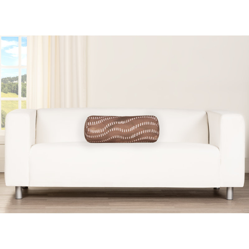 Coussin décoratif Linear Drift, Rust, Traversin 21 po x 8 po, polyester