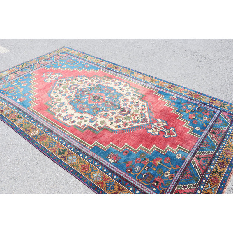 Grand tapis antique turc rouge parfait pour les décorations de chambre à coucher ou de salon