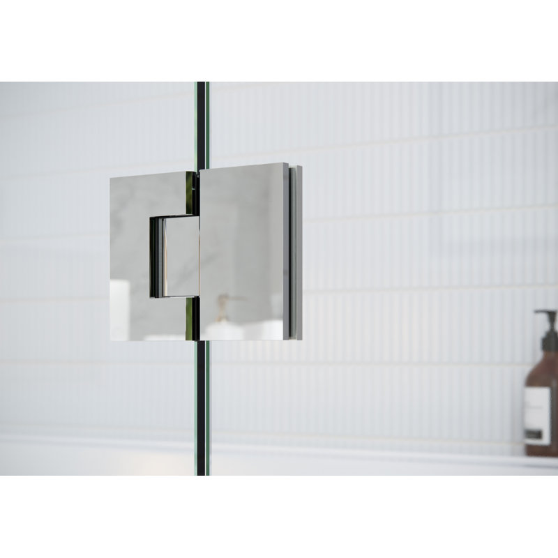 Stellar 100.25 in. x 78 in. Fully Frameless 3 Panel Inline Hinge Shower Door, Polished Chrome