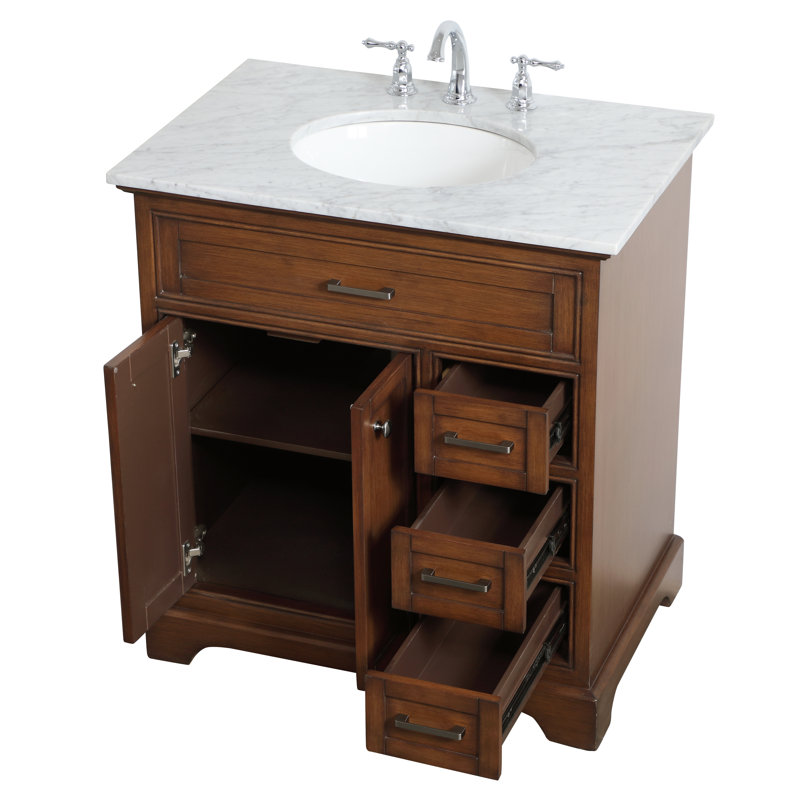 Meuble-lavabo simple 32 po Hermes, Teck